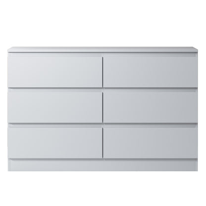 FWStyle Carlton 6-Drawer Wide Chest – Matt White