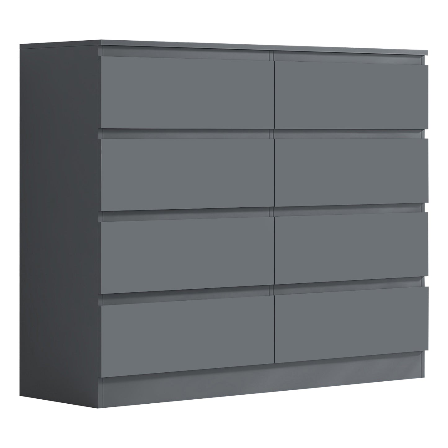 Carlton 8 Drawer Wide Chest of Drawers – Matt Dark Grey