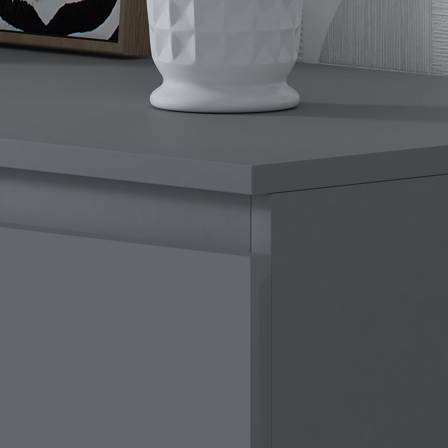 Carlton 8 Drawer Wide Chest of Drawers – Matt Dark Grey