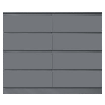 Carlton 8 Drawer Wide Chest of Drawers – Matt Dark Grey