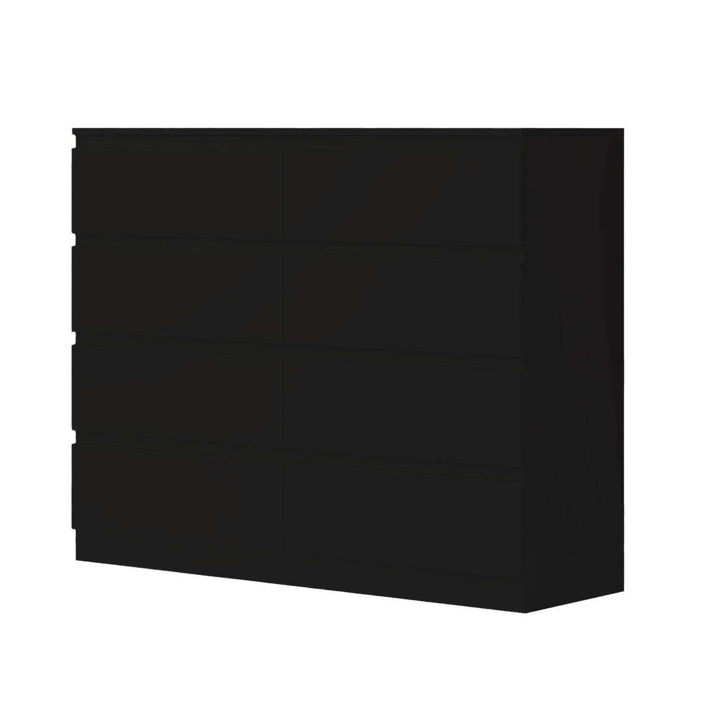 Carlton 8 Drawer Wide 4+4 Chest of Drawers – Matt Black