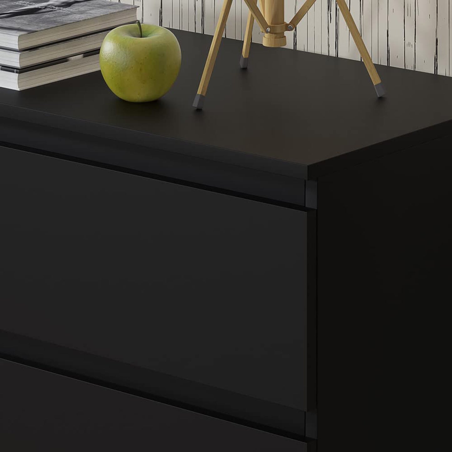 Carlton 8 Drawer Wide 4+4 Chest of Drawers – Matt Black