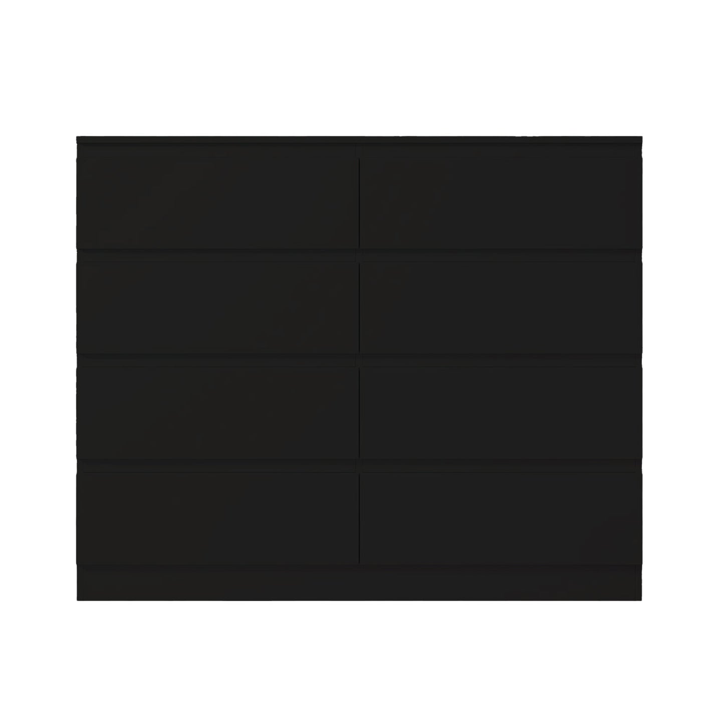 Carlton 8 Drawer Wide 4+4 Chest of Drawers – Matt Black