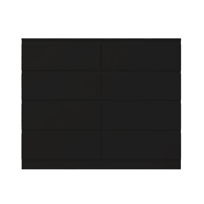 Carlton 8 Drawer Wide 4+4 Chest of Drawers – Matt Black