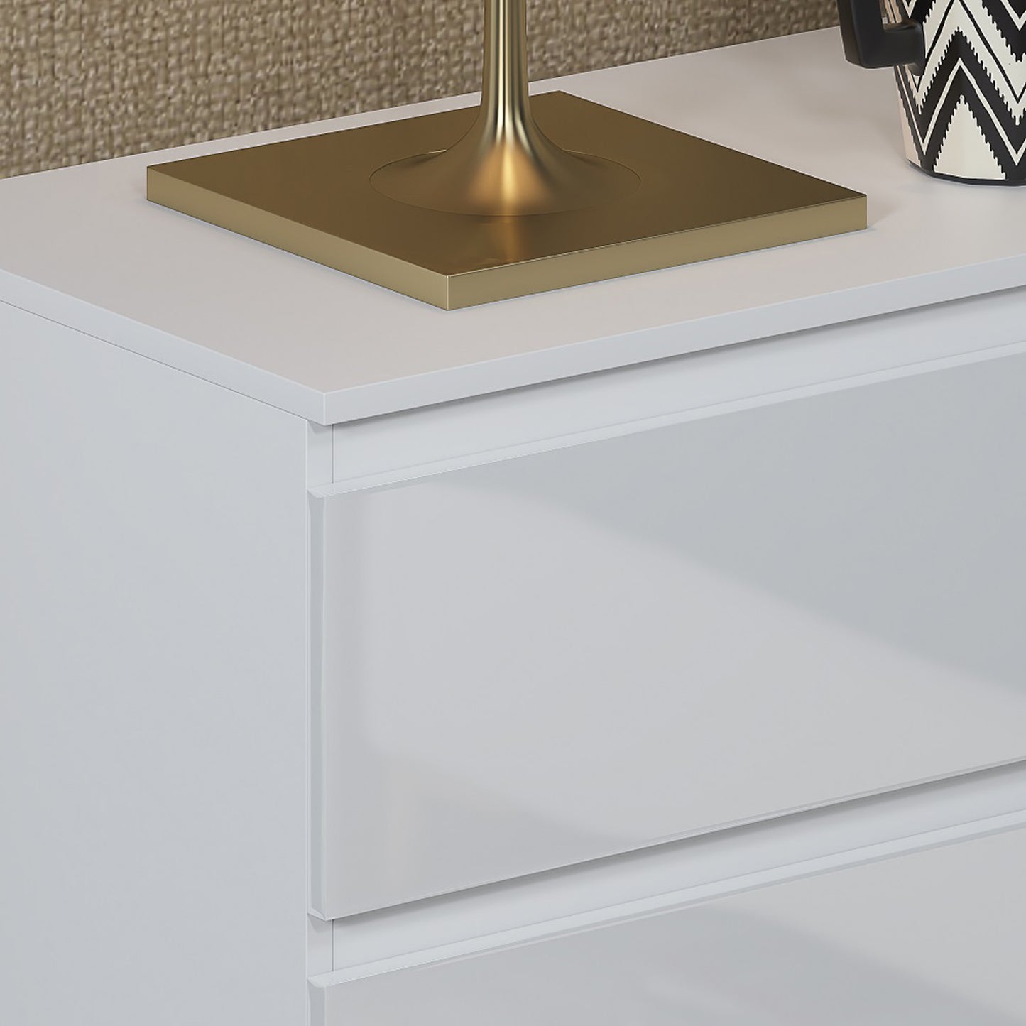 Carlton 8 Drawer Wide Chest of Drawers – White Gloss Front
