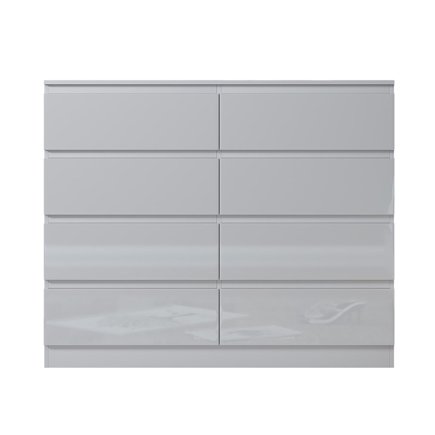 Carlton 8 Drawer Wide Chest of Drawers – White Gloss Front