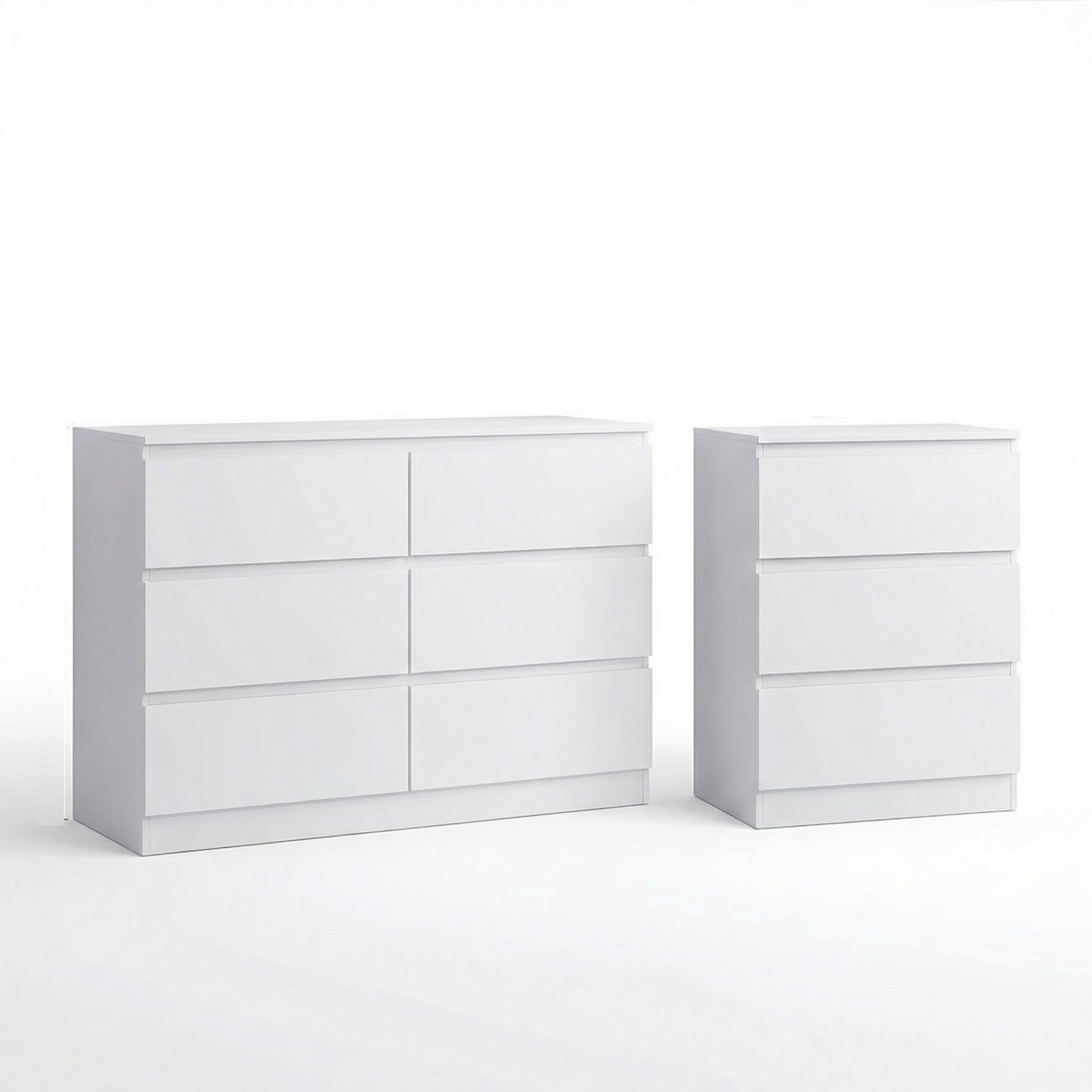 Carlton Matt White 6 & 3 Drawer Chest Bundle Offer