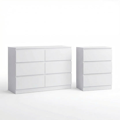Carlton Matt White 6 & 3 Drawer Chest Bundle Offer