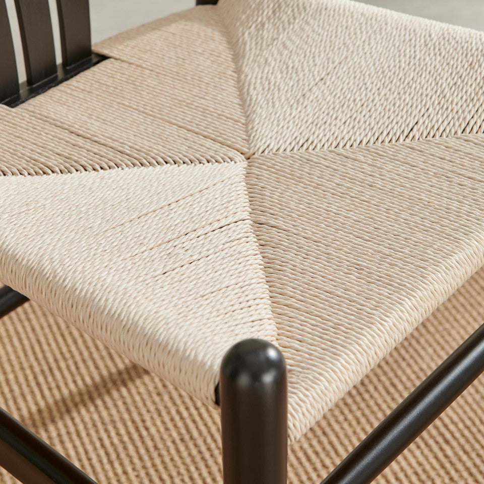 Penrose Black Wooden Round Dining Table & 4 Black Caia Dining Chairs