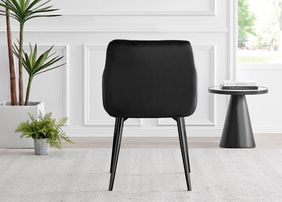 Imperia High Gloss White Dining Table & 6 Calla Black Leg Chairs