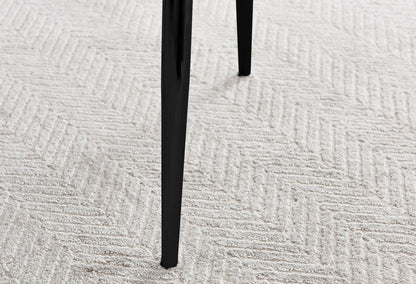 Carson White Marble Effect Dining Table & 4 Calla Black Leg Chairs