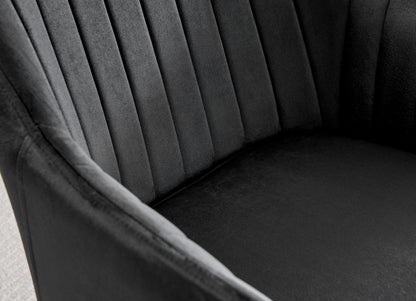 Carson White Marble Effect Dining Table & 4 Calla Black Leg Chairs