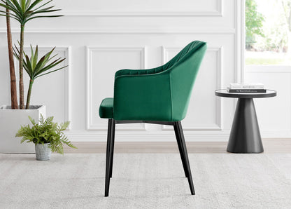 Novara Grey Concrete Effect Black Leg Round Dining Table & 4 Calla Black Leg Chairs