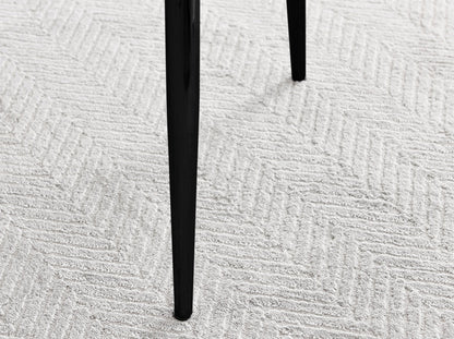 Novara Grey Concrete Effect Black Leg Round Dining Table & 4 Calla Black Leg Chairs