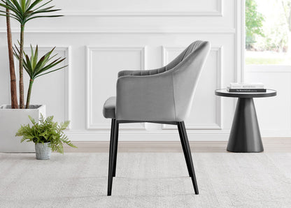 Imperia High Gloss White Dining Table & 6 Calla Black Leg Chairs