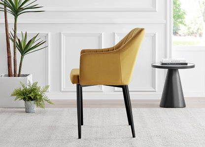 Novara Grey Concrete Effect Black Leg Round Dining Table & 4 Calla Black Leg Chairs