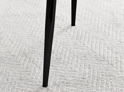 Elina White Marble Effect Round Dining Table & 2 Calla Black Leg Chairs