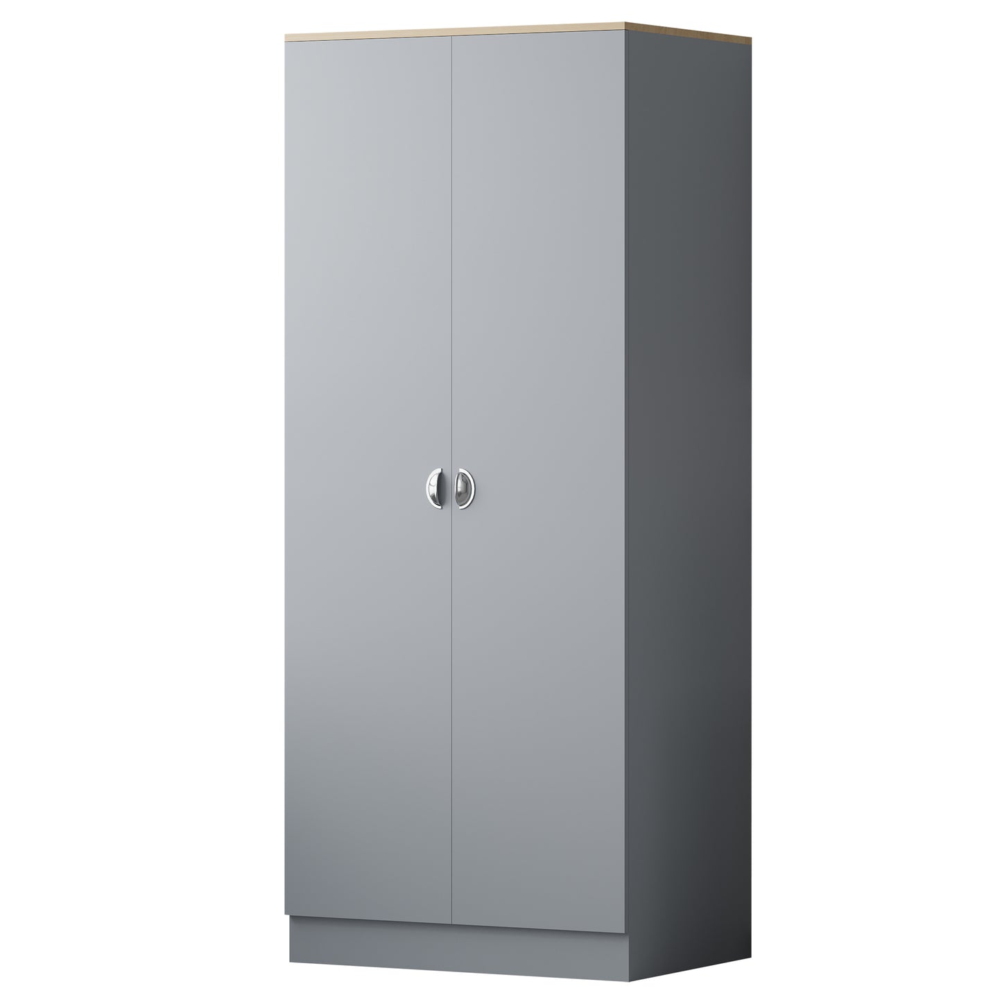 FWStyle Esher 2 Door Wardrobe – Matt Grey & Oak Finish