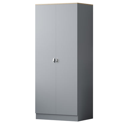 FWStyle Esher 2 Door Wardrobe – Matt Grey & Oak Finish