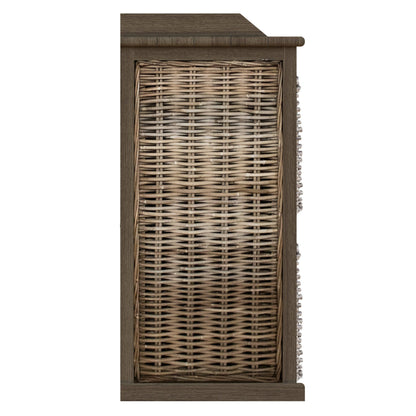 Maya Kubu Rattan 2 Over 2 Basket Storage Unit – 4 Drawers