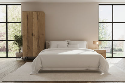 FWStyle Fisso 2 Door Wardrobe – Cracked Oak Finish