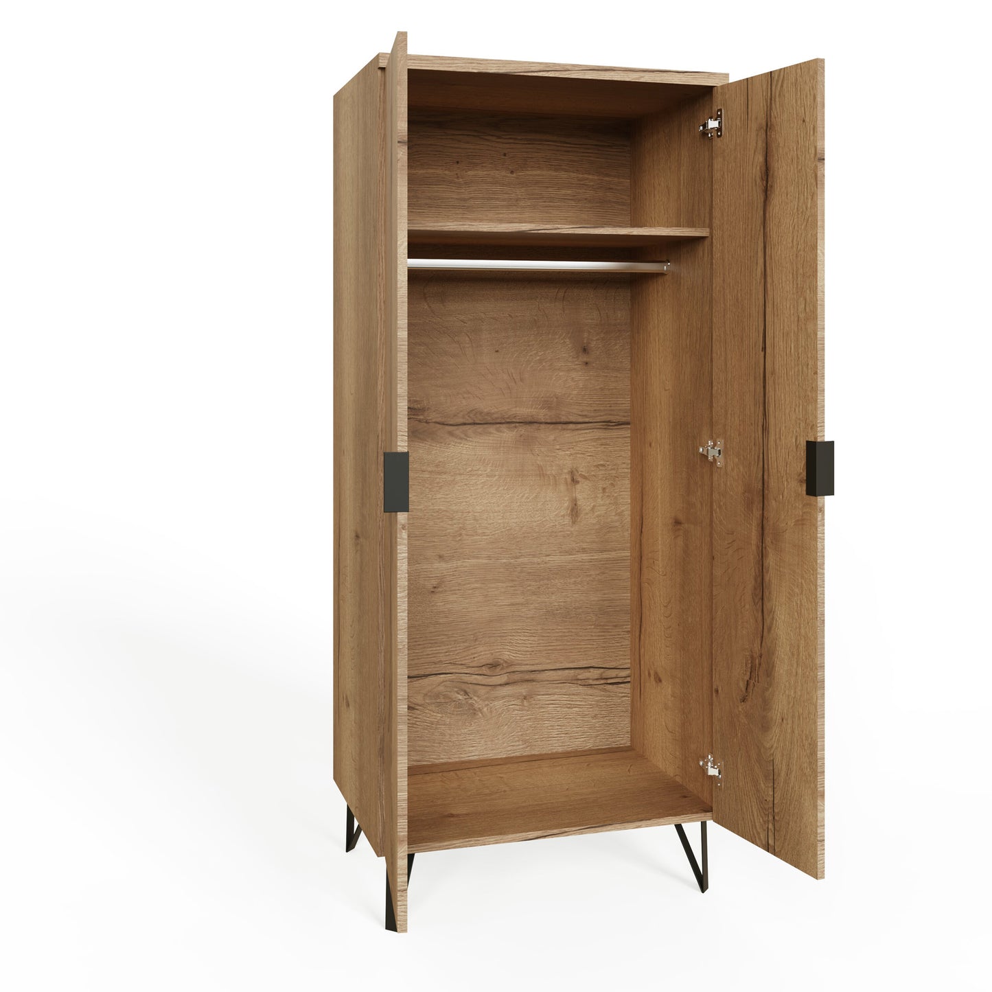 FWStyle Fisso 2 Door Wardrobe – Cracked Oak Finish