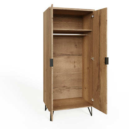 FWStyle Fisso 2 Door Wardrobe – Cracked Oak Finish