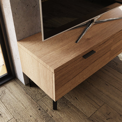 Fisso 3 Drawer Compact TV Unit – Cracked Oak with Quick Click Assembly