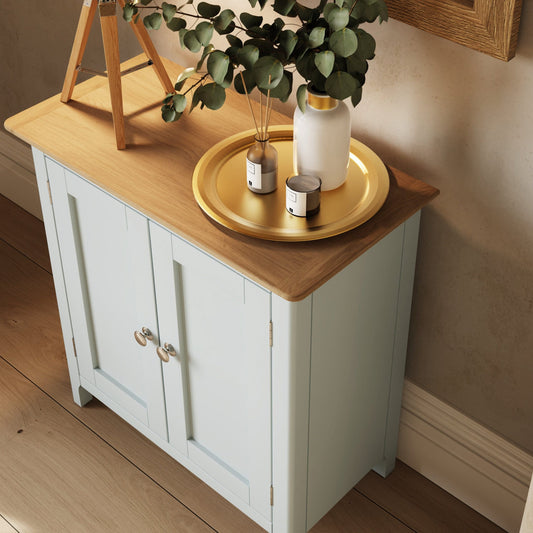Taberno Oak 2 Door Sideboard – Linen White Compact Storage Cabinet