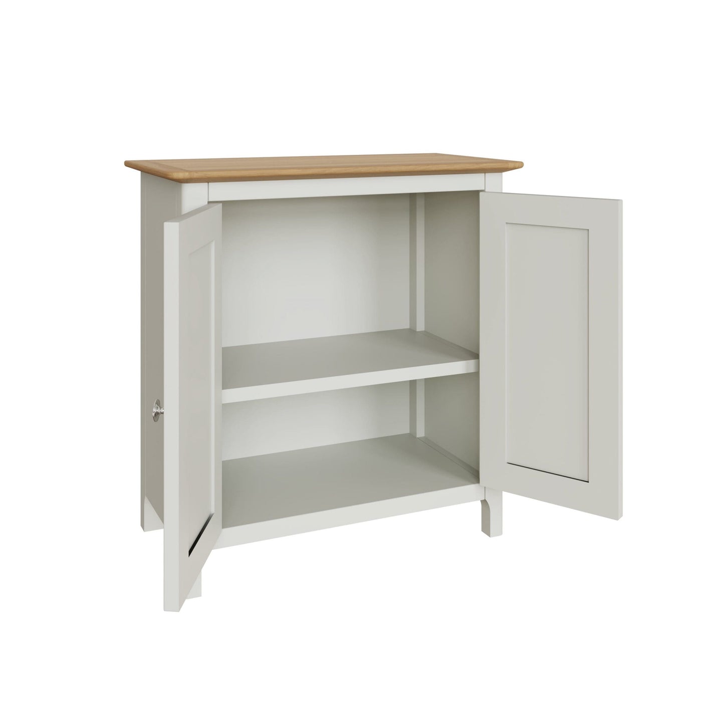 Taberno Oak 2 Door Sideboard – Linen White Compact Storage Cabinet