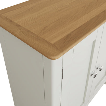 Taberno Oak 2 Door Sideboard – Linen White Compact Storage Cabinet
