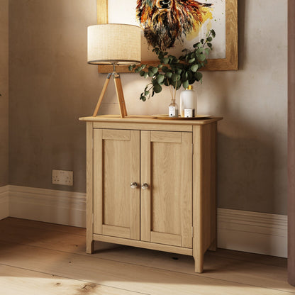 Taberno Oak 2 Door Compact Sideboard – Natural Oak