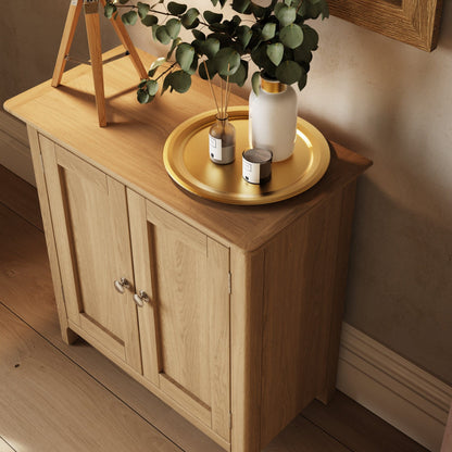 Taberno Oak 2 Door Compact Sideboard – Natural Oak