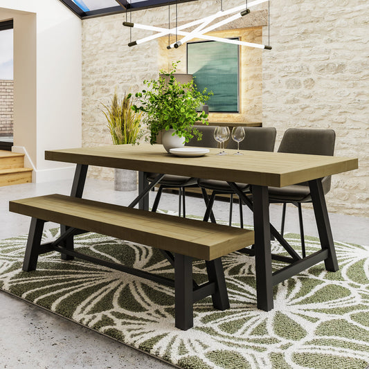 Lowry 2m Dining Table – Driftwood Lacquered Reclaimed Pine