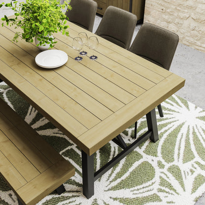 Lowry 2m Dining Table – Driftwood Lacquered Reclaimed Pine