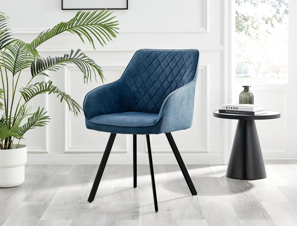 Koko Oak Effect Round Dining Table & 4 Falun Black Leg Chairs