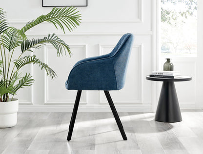Koko Oak Effect Round Dining Table & 4 Falun Black Leg Chairs