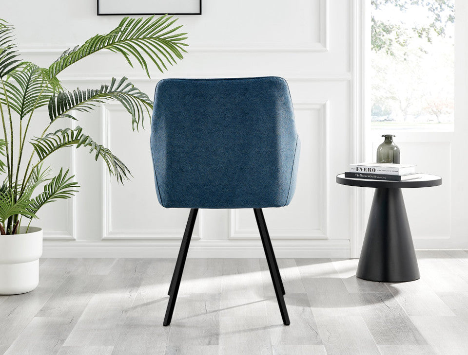 Koko Oak Effect Round Dining Table & 4 Falun Black Leg Chairs