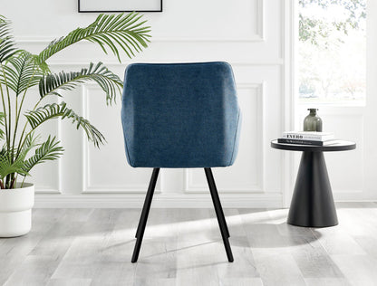 Koko Oak Effect Round Dining Table & 4 Falun Black Leg Chairs