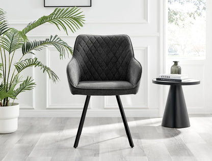 Koko Oak Effect Round Dining Table & 4 Falun Black Leg Chairs