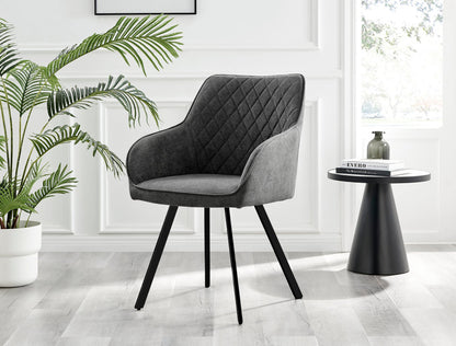 Koko Oak Effect Round Dining Table & 4 Falun Black Leg Chairs