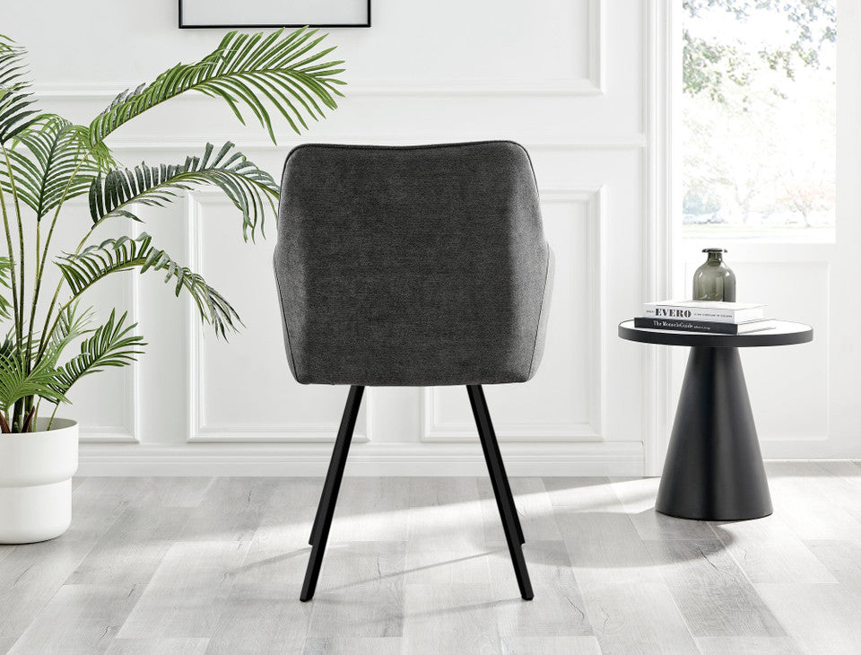Koko Oak Effect Round Dining Table & 4 Falun Black Leg Chairs