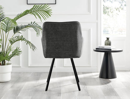 Koko Oak Effect Round Dining Table & 4 Falun Black Leg Chairs