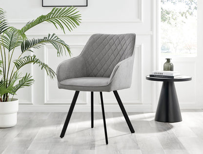 Koko Oak Effect Round Dining Table & 4 Falun Black Leg Chairs