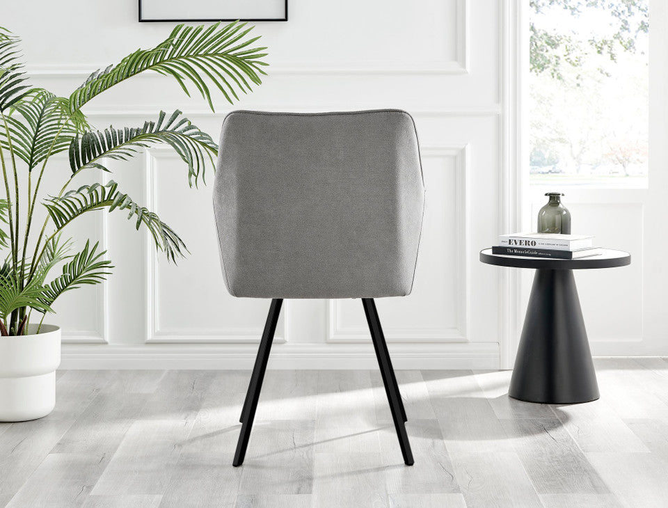 Koko Oak Effect Round Dining Table & 4 Falun Black Leg Chairs