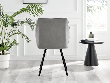 Koko Oak Effect Round Dining Table & 4 Falun Black Leg Chairs