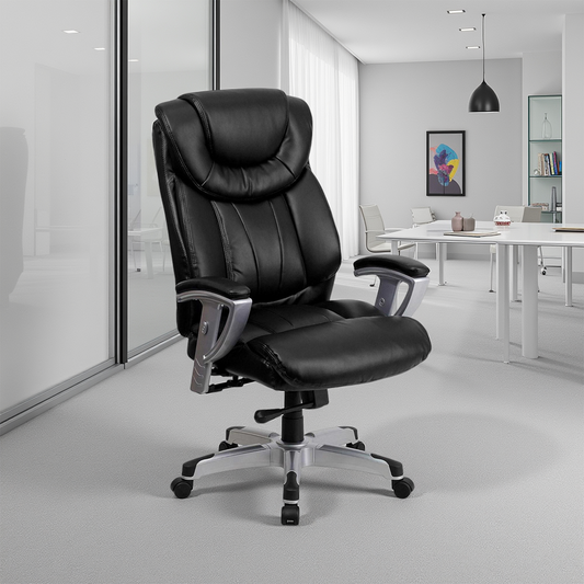 Black Faux Leather High Back Executive Office Chair