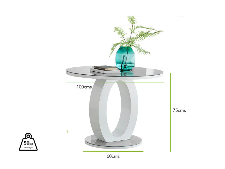 Giovani Round Grey 100cm Table & 4 Velvet Belgravia Chairs
