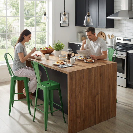 Bistro Pack of 4 30" Green Bar Chairs – Durable & Stylish