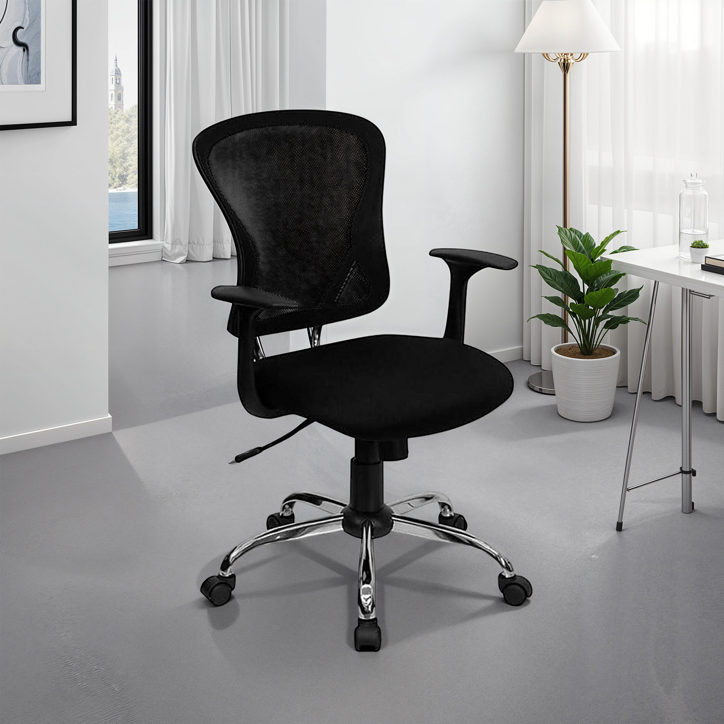 Black Mesh Back Ergonomic Office Chair with Armrests